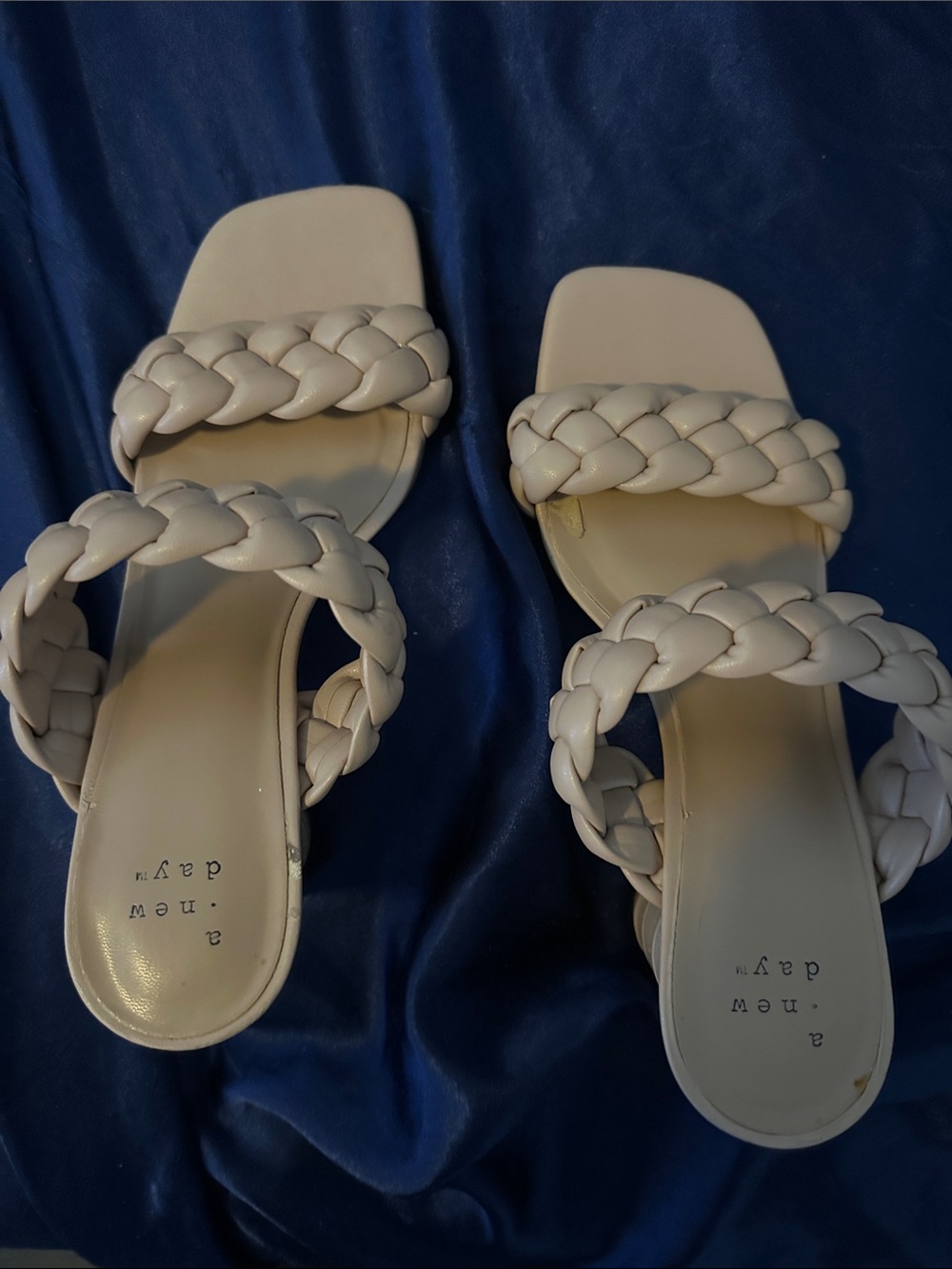 a new day Braided Double-Strap Slide Sandals in Cream